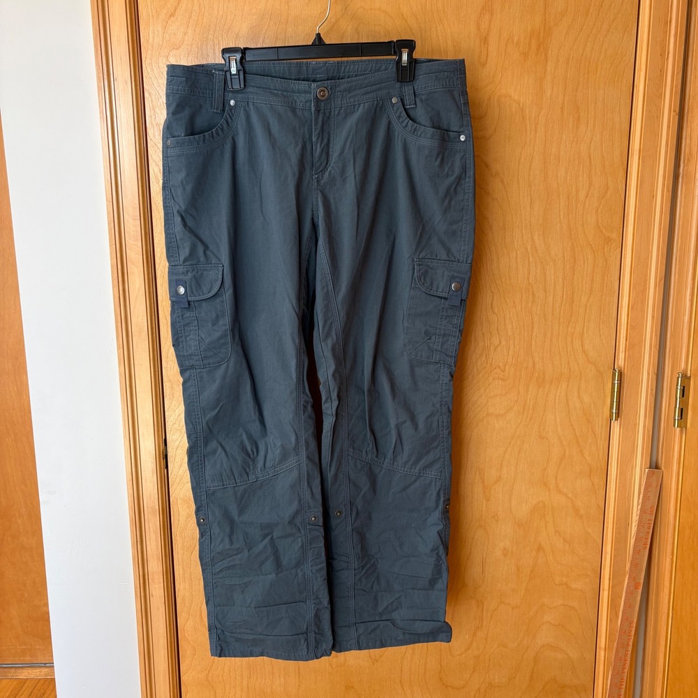 Kuhl Splash Cargo Pants Women 16 Short Gray Roll Up Hiking Utility 6065